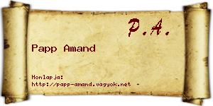 Papp Amand névjegykártya