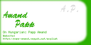 amand papp business card